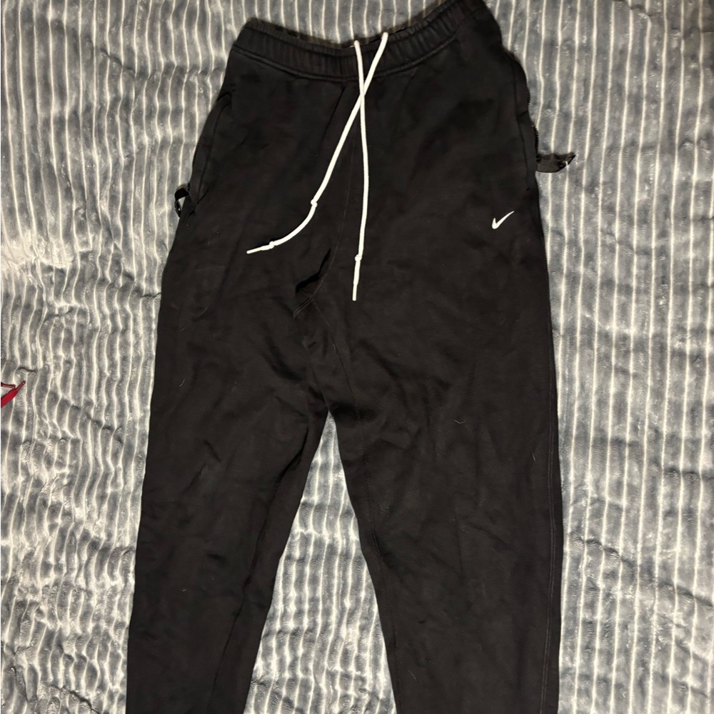 Nike Black Joggers with White Drawstring